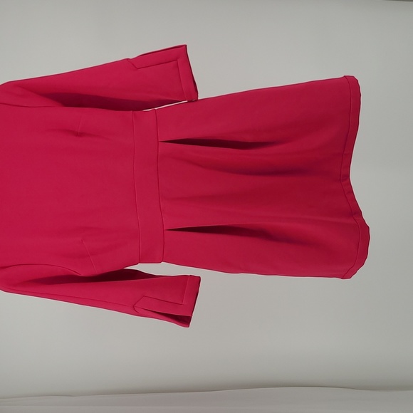 Artelier Nicole Miller Hot Pink Minidress With Keyhole Exposed Zipper Size 4 - Picture 3 of 11